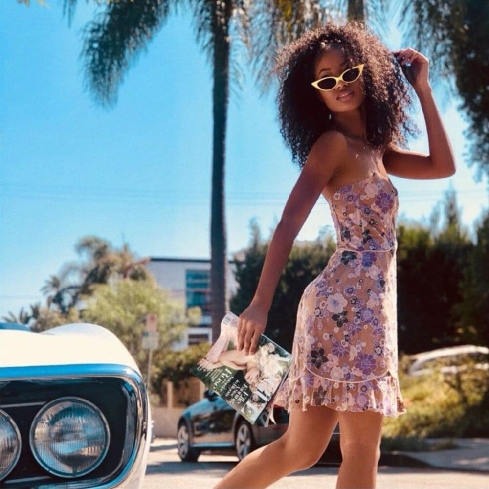 NWT For Love & Lemons Posy Mini Dress Size XS - Picture 4 of 12